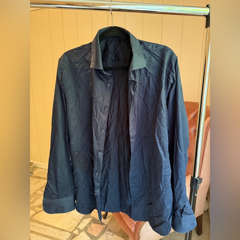 Roberto Cavalli Dark Blue Shirt Jacket
